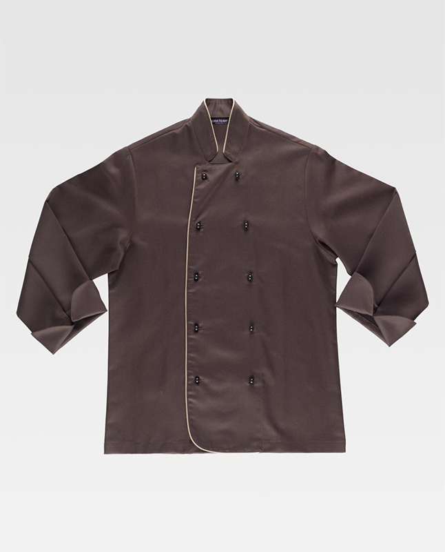 camisa de cocinero marrón